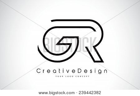 Gr G R Letter Logo Design In Black Colors. Creative Modern Letters Vector Icon Logo Illustration.