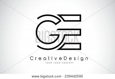 Ge G E Letter Logo Design In Black Colors. Creative Modern Letters Vector Icon Logo Illustration.