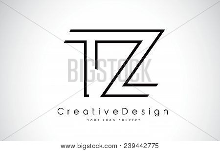 Tz T Z Letter Logo Design In Black Colors. Creative Modern Letters Vector Icon Logo Illustration.