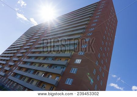 Apartment Building On A Blue Sky Architecture Blue,