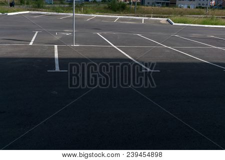 Empty Parking Lot Shopping Pavement Background Black