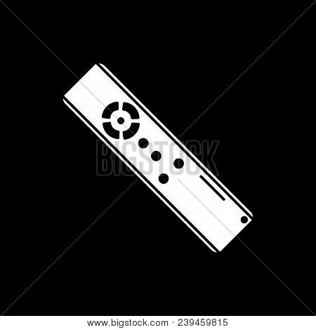 Remote Control Icon. Silhouette Remote Control Vector Icon For Web Design Isolated On Black Backgrou