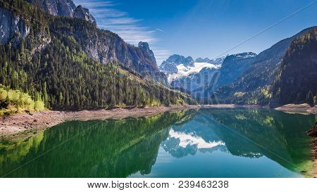 Sunrise At Gosausee Lake In Alps, Austria