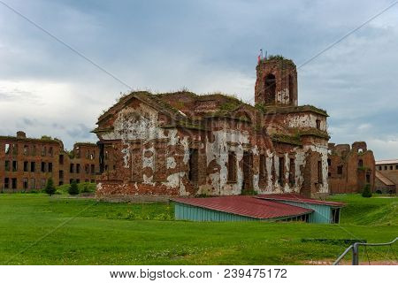 Shlisselburg, Saint Petersburg, Russia - August 21, 2017: Ruins Of The Cathedral Of The Nativity Of 