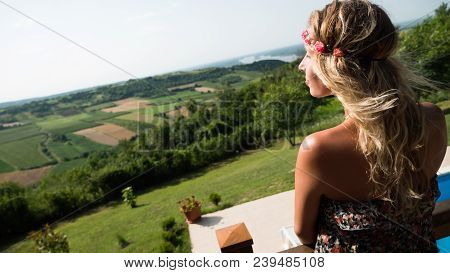 Beautiful Hipster Woman Enjoying Summer Vaction And Freedom