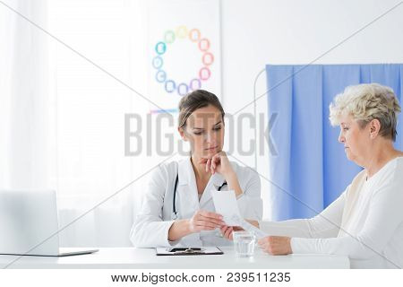Worried Doctor And Her Patient