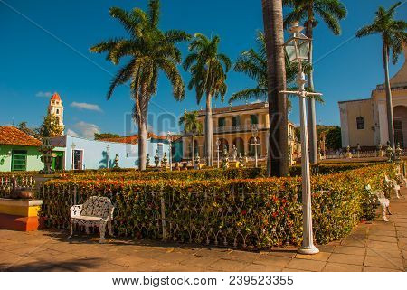 Trinidad, Cuba. Plaza Mayor And Church Of The Holy Trinity