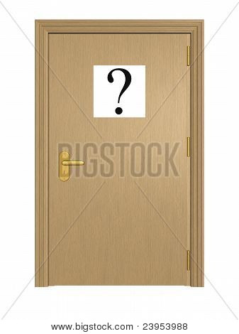 秘密的门。在白色背景上孤立