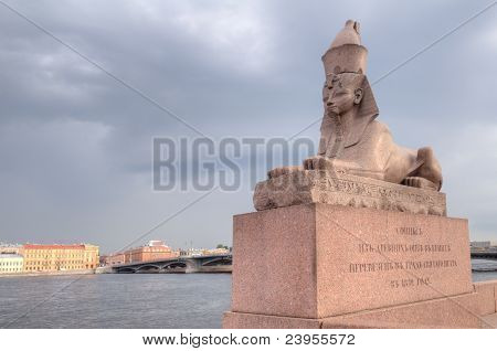 Rusya, Saint-Petersburg, granit Sfenks