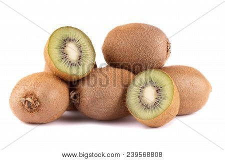 Kiwi fruits isolated on white background.