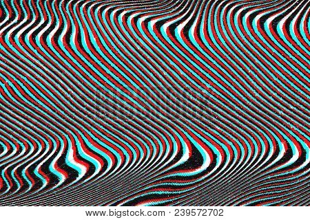 Glitch Psychedelic Background. Old Tv Screen Error. Digital Pixel Noise Abstract Design. Broken Pixe