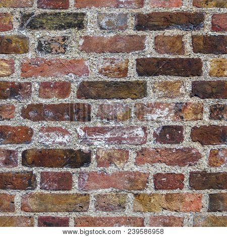 Aged Dark Red Brick Wall Seamless 2k Texture Closeup
