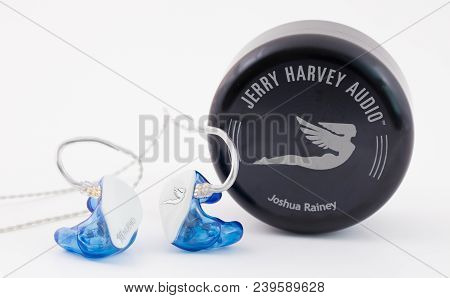 Springfield, Or - May 3, 2018: Custom In Ear Monitors By Jerry Harvey Or Jh Audio For A Musician To 