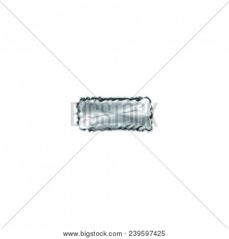 Silver style dash or hyphen line made of inflatable balloon 3D illustration