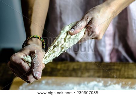 Dough Dainted By The Woman On The Board