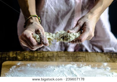 Dough Dainted By The Woman On The Board