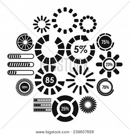 Loading Bars And Preloaders Icons Set In Simple Style. Progress Loading Set Collection Vector Illust