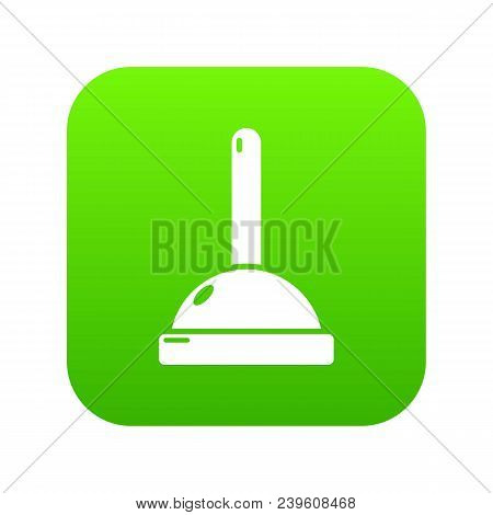 Plunger Icon Green Vector Isolated On White Background