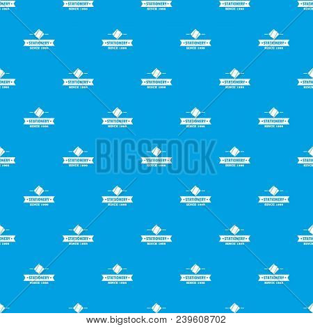 Stationery Pattern Vector Seamless Blue Repeat For Any Use
