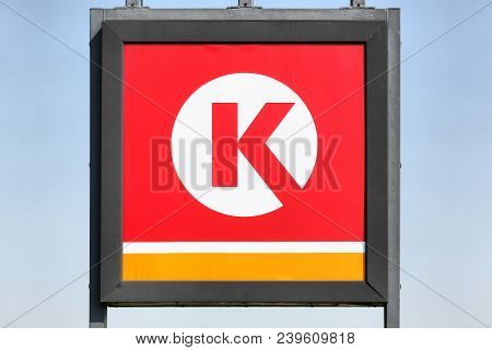 Stilling, Denmark - April 20 , 2018: Circle K Logo On A Panel. Circle K Is An International Chain Of