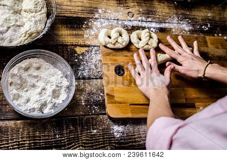 Dough Dainted By The Woman On The Board