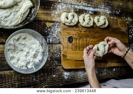 Dough Dainted By The Woman On The Board