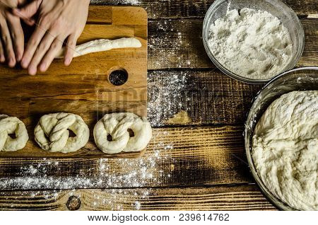 Dough Dainted By The Woman On The Board