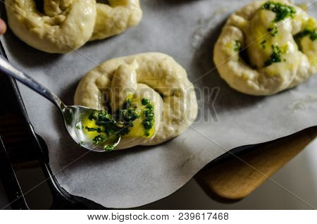 Dough Dainted By The Woman On The Board