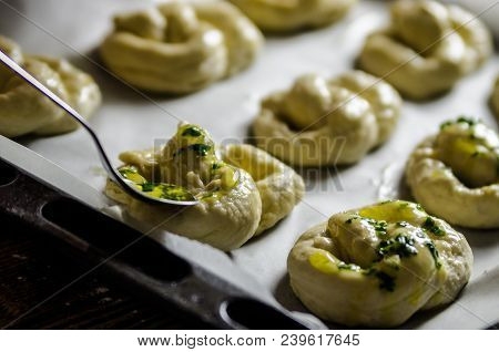 Dough Dainted By The Woman On The Board
