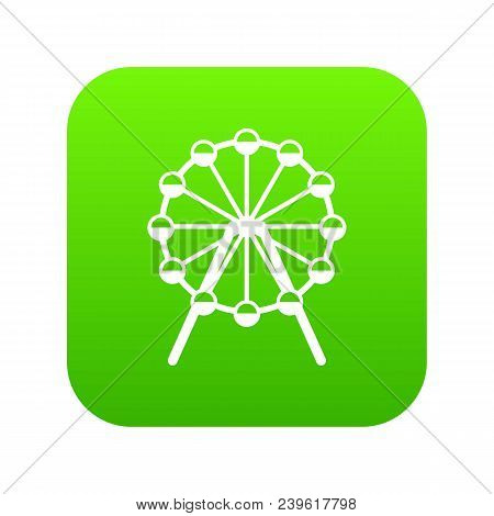 Singapore Flyer, Tallest Wheel In The World Icon Digital Green For Any Design Isolated On White Vect