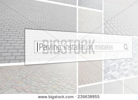 Visualization Of The Search Bar On The Background Of A Collage Of Many Pictures With Fragments Of Pa