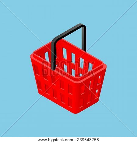 Isometric 3d Supermarket Shopping Basket For Convinience Store Shop Isolated On
Light Blue Backgroun