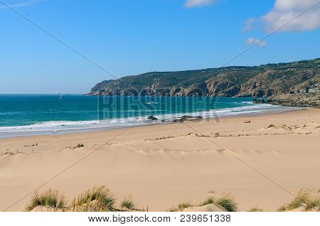 Costal View Of Praia Do Guincho (guincho Beach) Located On Estoril Coast Near The Town Of Cascais, P