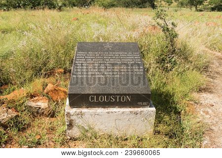 Colenso, South Africa - March 21, 2018: A Granite Plaque, At The Clouston Garden Of Rememberance, Fo