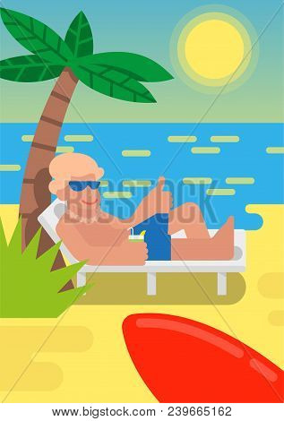 Cute Smile Sunburnt Young Man Which Relax And Enjoy Summer Weather And Hot Sun Outside In Island Goo