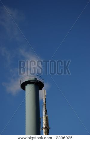 Skorsten og damp