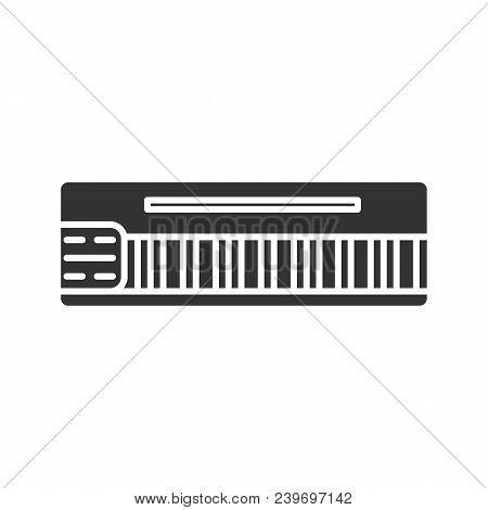 Mellotron Glyph Icon. Synthesizer. Silhouette Symbol. Negative Space. Vector Isolated Illustration