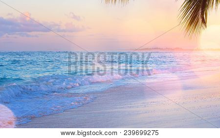 Art Summer Vacation Drims; Beautiful Sunset Over The Tropical Beach