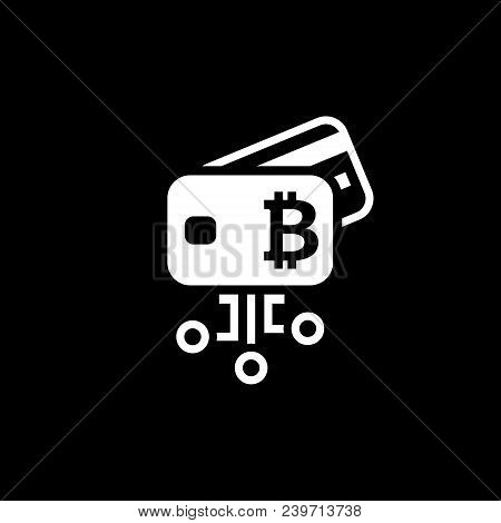 Bitcoin Debit Card Icon. Modern Financial Technology Sign. Digital Graphic Symbol. Bank Debit Cards 