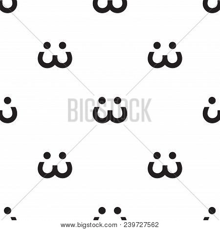 Cunning Emoji. Funny Face. Seamless Vector Pattern