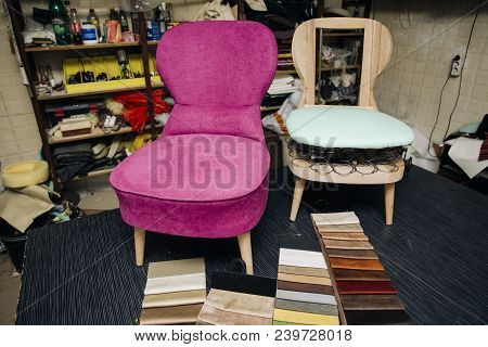 View At Chair Repairing In The Upholstery Workshop