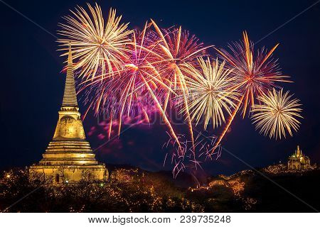 Annual Firework Festival At Phranakhon Khiri In Phetchaburi, Thailand