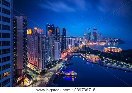 Busan Beach With Bule Sky On Summer, Busan City, South Korea