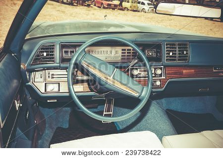 Petah Tiqwa, Israel - May 14, 2016: Cab Full-size Blue Car Buick Le Sabre In Petah Tiqwa, Israel