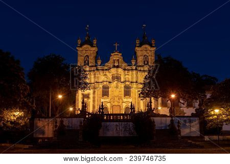 Guimaraes, Portugal - Circa April 2018: View At The Monastary Of Santa Marinha Da Costa In Guimaraes