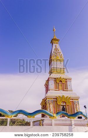 Thai Buddhist Pagoda At Doi Thepnimit Temple On Patong Hilltop. It Is The Newest Landmark For Touris