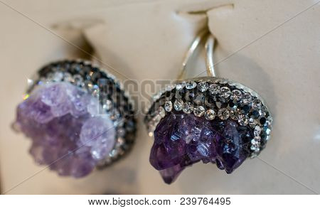 Raw Violet Amethyst Rock With Crystal Ametist Esoteric