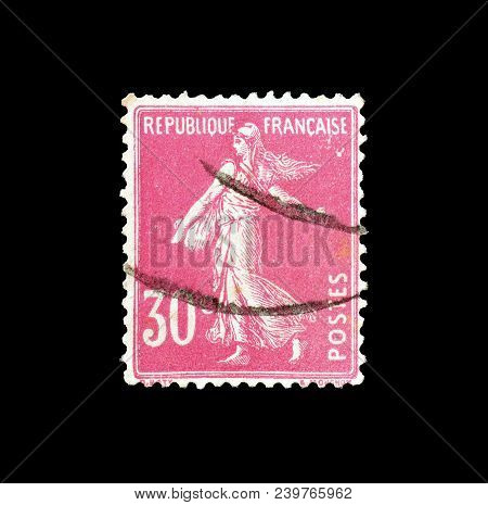 France - Circa 1925 : Cancelled Postage Stamp Printed By France, That Shows Sower.