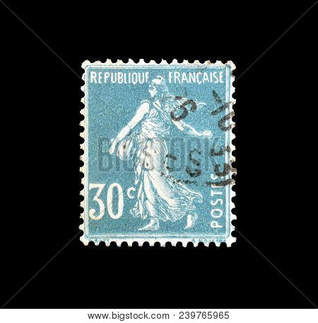 France - Circa 1925 : Cancelled Postage Stamp Printed By France, That Shows Sower.