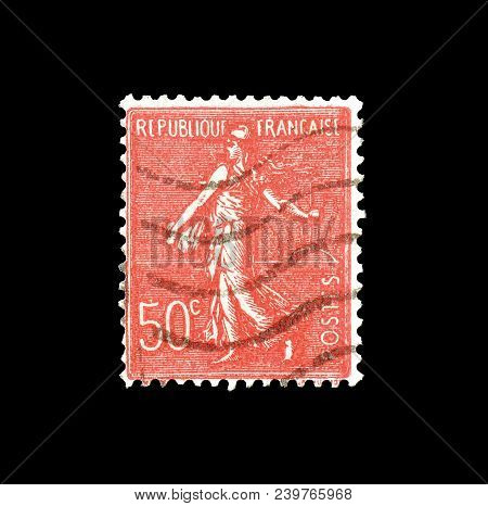 France - Circa 1926 : Cancelled Postage Stamp Printed By France, That Shows Sower.